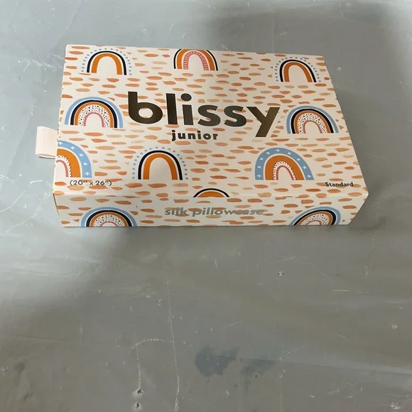 Bliss Rainbow Silk Pillowcase - Peach, Blue & Cream - Picture 1 of 5